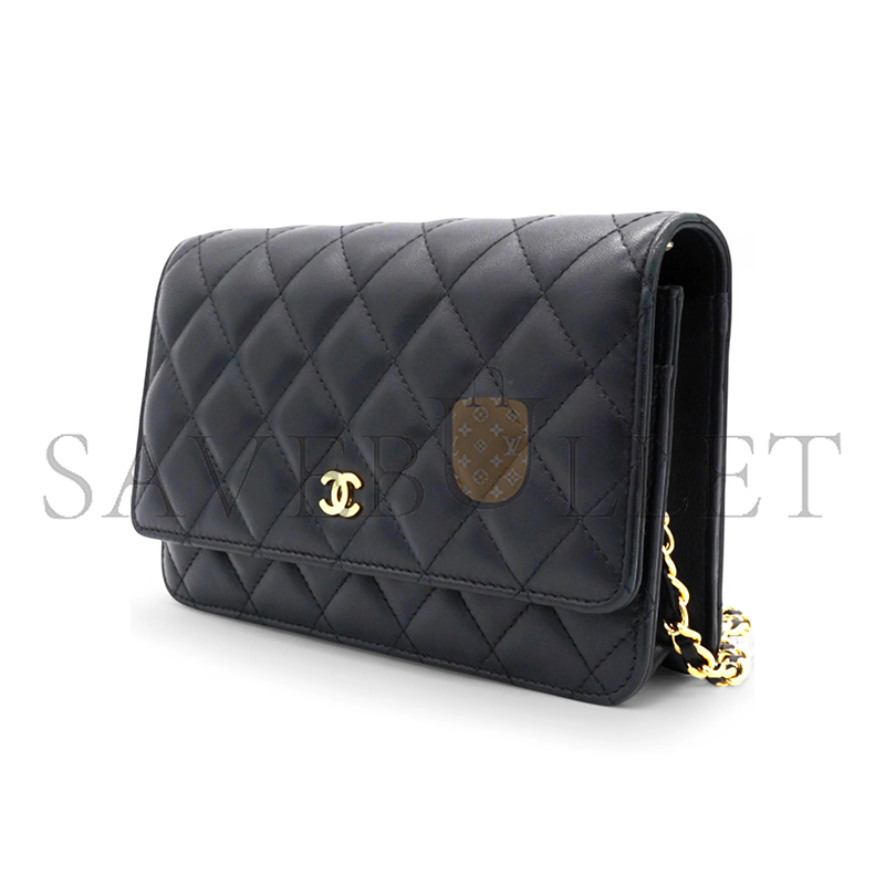 CHANEL LAMBSKIN QUILTED WALLET ON CHAIN AP0250 (19*13*3cm)